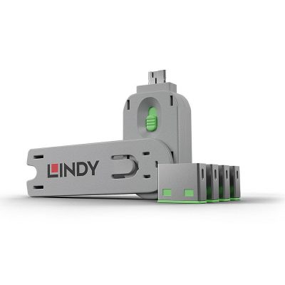 Usb Porta Bloķējs 4Pack/Green 40451 Lindy