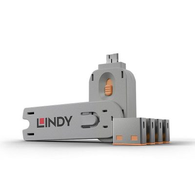 Usb Porta Bloķējs 4Pack/Oranžs 40453 Lindy