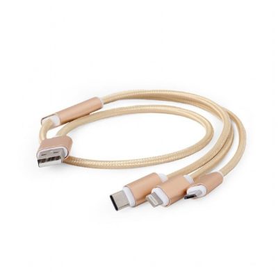 Kabelis Usb Uzlāde 3In1 1M/Gold Cc-Usb2-Am31-1M-G Gembird
