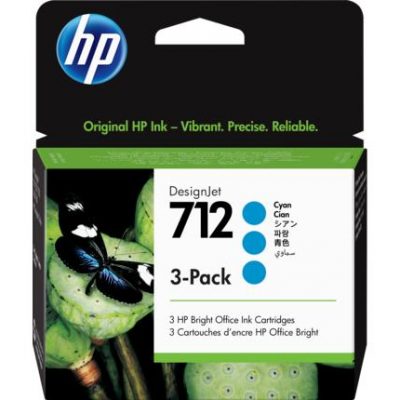 Tintes Kartridža Cyan No.712/3Pack 3Ed77A Hp