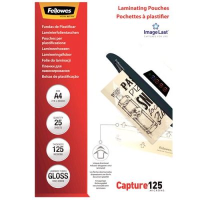 Laminator Pouch Glossy/A4 125 25Pcs 5396301 Fellowes