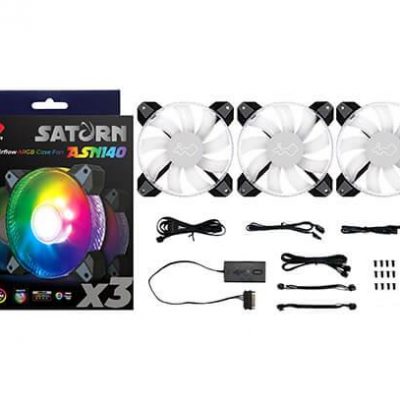 Kompācijas Ventilātors 140 Mm 3 Daļu Komplekts Argb/Black Asn140 3 Pakās In-Win