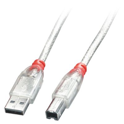 Kabelis Usb2 A-B 0.5M/Transparent 41751 Lindy