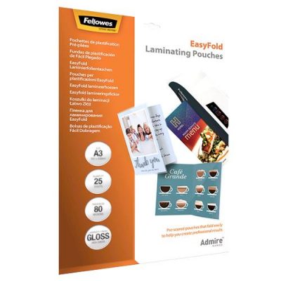 Laminator Pouch Easyfold/A3 80 25Pcs 5602001 Fellowes